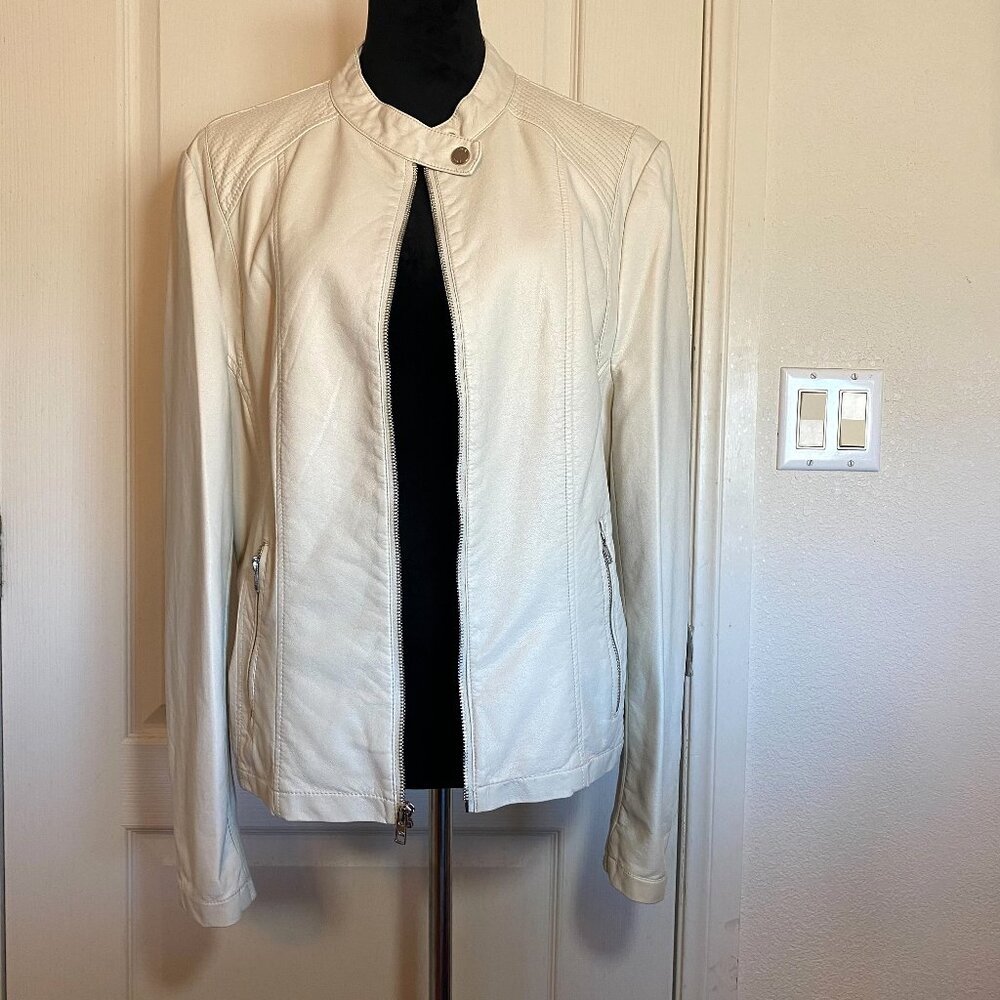 Black Rivet Women’s XXL White Cream Faux Leather Jacket